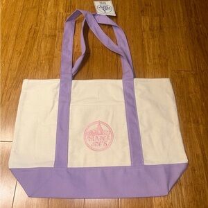 Trader Joes large size Lavender Canvas Tote